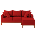 Ver imagem 2 de Sofá 3 Lugares Beny com Chaise Direito Suede Vermelho