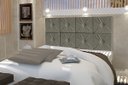Ver imagem 1 de Painel de Cama box Botão Casal 1,40 Elegance cor Cinza - Comprar Moveis em Casa