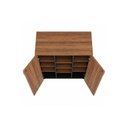 Ver imagem 3 de Armário Alto Credenza com Nicho Workstart Nogal Sevilha/Preto 21415