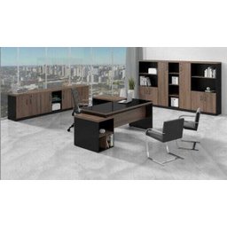 Armário Alto Credenza com Nicho - WEBSTART- NOGAL SEVILHA/PRETO - 21415 - 3