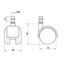 Ver imagem 2 de Kit 5 Rodizios para Cadeira Preto