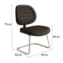 Ver imagem 6 de Cadeira Executiva Fixa Costurada Base em "S" Cromada na Cor Preta - 31016
