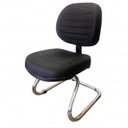 Ver imagem 2 de Cadeira Executiva Fixa Costurada Base em "S" Cromada Na Cor Preta - 31016