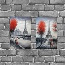 Ver imagem 1 de Kit 2 Placas Decorativas de Parede Paris 18x27cm
