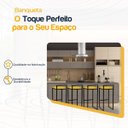 Ver imagem 3 de Kit 4 Banqueta Quadrada Preta para Balcão Ilha Cozinha Gourmet Bancada Piscina Bares Àrea de Lazer