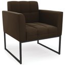 Ver mais imagens de Poltrona Base Industrial Preto Kit 2 Ana Suede Marrom - Ibiza