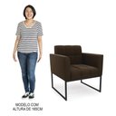 Ver imagem 5 de Poltrona Base Industrial Preto Kit 2 Ana Suede Marrom - Ibiza