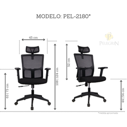 Cadeira Presidente Pelegrin Pel-2180 Tela Mesh Preta - 2