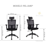 Cadeira Presidente Pelegrin Pel-2180 Tela Mesh Preta - 2