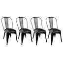 Ver imagem 1 de Kit 4 Cadeiras Design Tolix Metal Pelegrin Pel-1518 Cor Preta