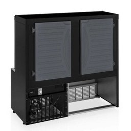 Vitrine Refrigerada Confeitaria Dupla Função GPEA-140R PR Preta Linha Aurora Vidro Reto Gelopar 1 - 2