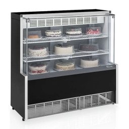 Vitrine Refrigerada Confeitaria Dupla Função GPEA-140R PR Preta Linha Aurora Vidro Reto Gelopar 1 - 1