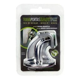 Trava Portas Adesivo Smartfix Cromado - 3