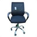 Ver imagem 1 de Cadeira Secretaria Modelo Confort Zebrada com Tela Mesh Base Cromada e Rodinhas