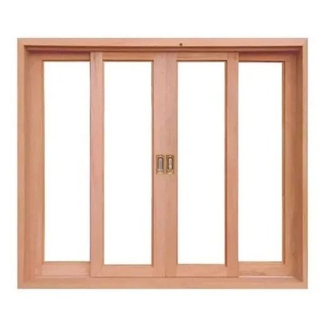 Janela de Madeira Vitro de Correr Panorâmico Reto Eucalipto - 1.00 (a) X 1.60 (l)