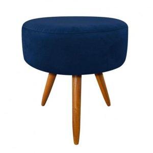 Puf, Puff Banco Para Sala Pé Palito  Azul Marinho 50 Cm Altura
