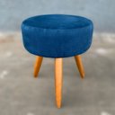 Ver imagem 3 de Puf, Puff Banco Para Sala Pé Palito Azul Marinho 50 Cm Altura