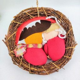 Guirlanda de Natal Papai Noel E Rena 35x8cm Feliz Natal - 5