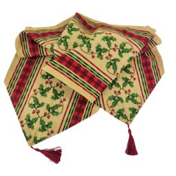 Corredor de Mesa Caminho Natal 180x34cm Azevinho Natal Luxo - 1
