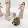 Presépio Moderno Bege Resina Enfeite De Natal Jesus 9pç - 5