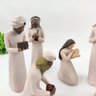 Presépio Moderno Bege Resina Enfeite De Natal Jesus 9pç - 3