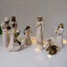 Presépio Moderno Bege Resina Enfeite De Natal Jesus 9pç - 6