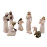 Presépio Moderno Bege Resina Enfeite De Natal Jesus 9pç - 1