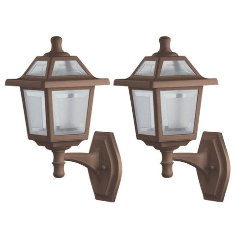 Kit 2 Arandelas Parede Marrom Colonial Clássica Termoplástico Suporte Inferior Dital Espaço