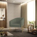 Ver imagem 6 de Cadeira Sala de Jantar Pé Ferro Dourado Kit 2 Stella Bouclê D03 - D'Rossi Cor Verde Pistache