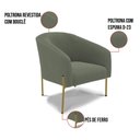 Ver imagem 5 de Cadeira Sala de Jantar Pé Ferro Dourado Kit 2 Stella Bouclê D03 - D'Rossi Cor Verde Pistache