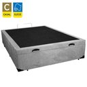 Ver imagem 2 de Cama Box Baú Casal Suede Mega Cama Cinza