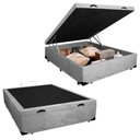 Ver imagem 1 de Cama Box Baú Casal Suede Mega Cama Cinza