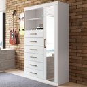 Ver imagem 1 de Cômoda Califórnia 1 Porta 6 Gavetas Branco - Pnr Móveis