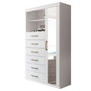 Ver imagem 2 de Cômoda Califórnia 1 Porta 6 Gavetas Branco - Pnr Móveis