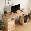 Ver imagem 7 de Escrivaninha Mesa de Escritório 140 Cm Computador Rústica Madeira Natural Bob Idimex