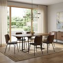 Ver imagem 2 de Mesa de Jantar 6 Lugares Retangular Orgânico 180cm Pés Industrial Alina N01 Cinamomo Preto - Lyam de