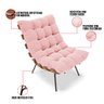 Poltrona Costela Suede Rosa Bebê - D'Rossi - 6