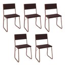 Ver imagem 1 de Kit 5 Cadeiras Angra Estofadas para Mesa Sala de Jantar Cozinha Conforto e Decoração - Cobre/marrom