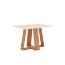 Ver imagem 1 de Conjunto: Mesa Sala Jantar Lins C/ Tampo Reto Madeirado 120x80cm e 4 Cadeiras Esther Nature/linho