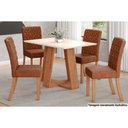 Ver mais imagens de Conjunto: Mesa Sala Jantar Lins C/ Tampo Reto Madeirado 120x80cm e 4 Cadeiras Esther Nature/linho