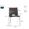 Cadeira de Jantar Boston Empilhável Pés de Aluminio Garden Life Cor Preto - 4