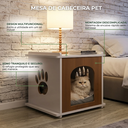 Ver imagem 4 de Mesa de Cabeceira Pet Casinha Cachorro Gato Madeira MDF:Castanho