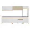 Ver imagem 7 de Armário de Cozinha Completa 302cm Veneza Multimóveis V3750 Branco/Dourado