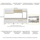 Ver imagem 4 de Armário de Cozinha Completa 302cm Veneza Multimóveis V3750 Branco/Dourado