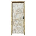 Ver imagem 2 de Kit Porta de Madeira Lisa Amescla Batente Pinus 9 cm com Fechadura Lado Esquerdo 210 x 82 Somad