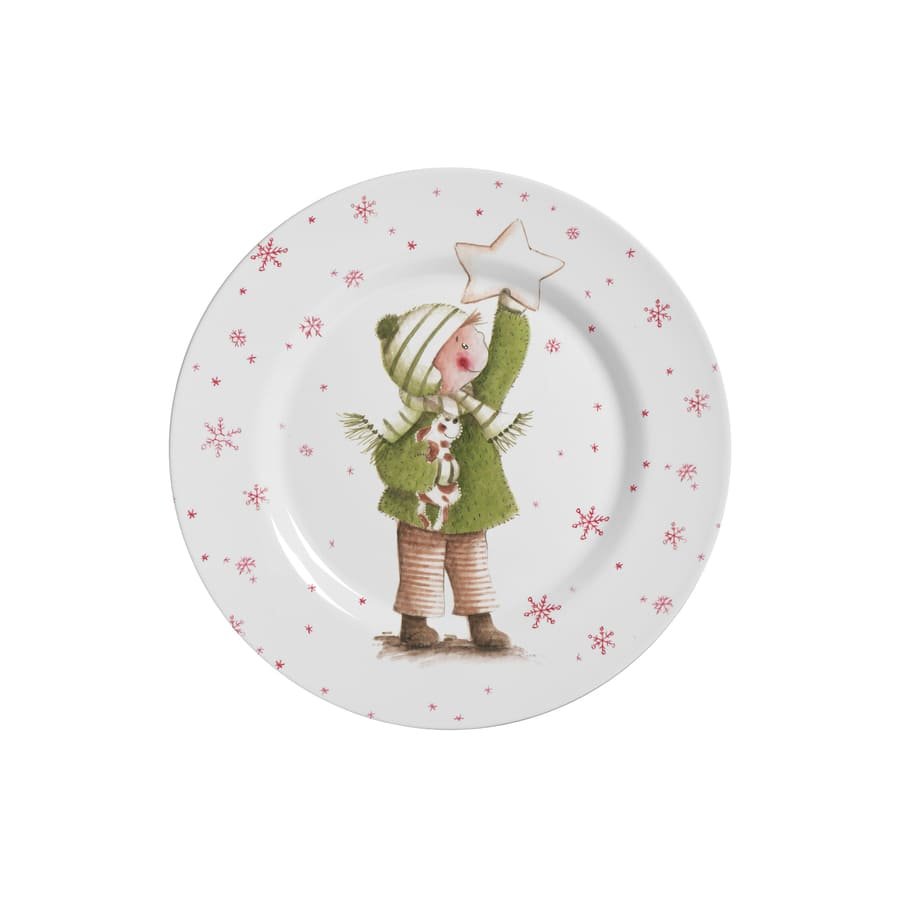 Conjunto com 6 Pratos de Sobremesa Sweet Christmas Natal Ø21cm Alleanza Cerâmica - 1