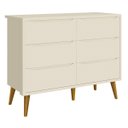 Ver imagem 1 de Cômoda 6 Gavetas Théo New Areia Fosco com Madeira - MoveisAqui