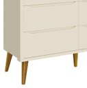 Ver imagem 3 de Cômoda 6 Gavetas Théo New Areia Fosco com Madeira - MoveisAqui