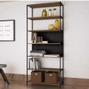 Ver imagem 1 de Estante Estilo Industrial 90cm com 6 Prateleiras 27809 Steel Quadra Artesano - Vermont/preto Fosco