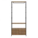 Ver imagem 2 de Estante Estilo Industrial 2 Gavetas e Cabideiro 27812 Steel Quadra Artesano - Vermont/preto Fosco